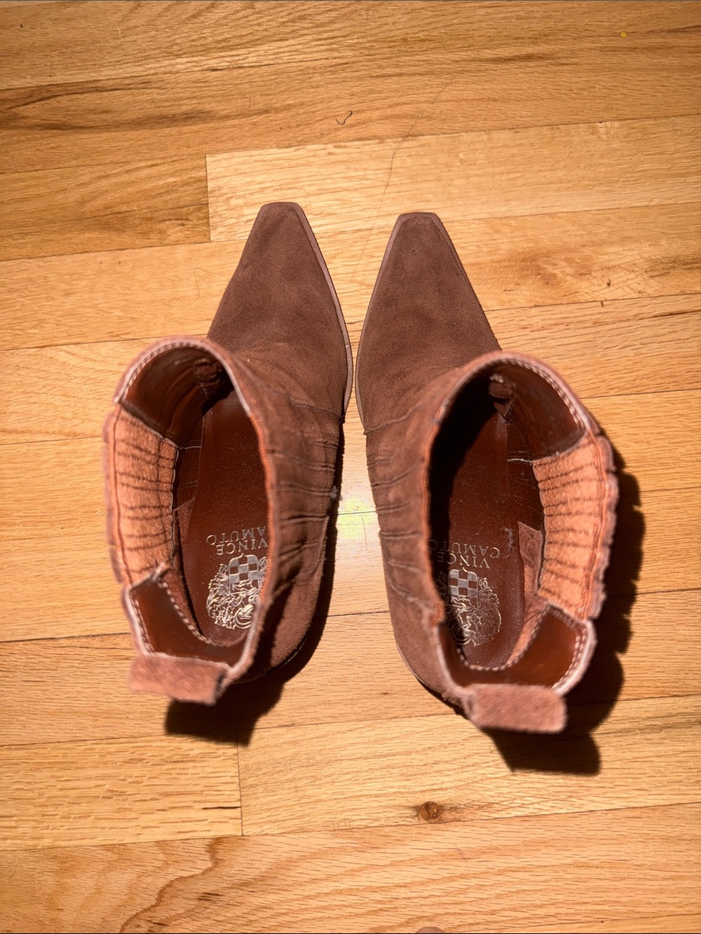 Vince Camuto Suede Ankle Booties in Brown - Picture 2 of 4
